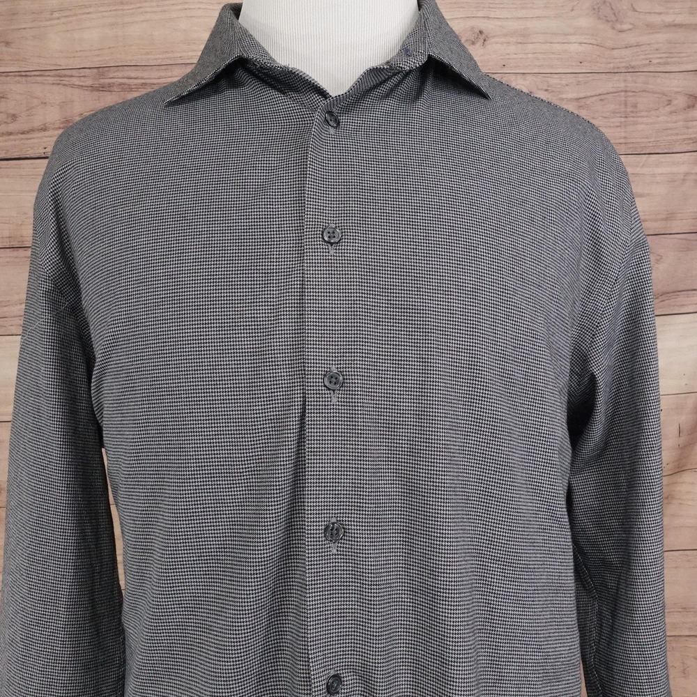 Joseph Abboud Shirt Mens XL Gray Check Long Sleeve Button-Up‎ Modern Fit